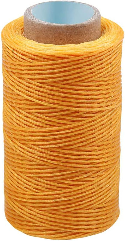 284 Yards Waxed Thread, 210D Heavy Duty Upholstery Wax Thread for Leather Sewing,0.8mm Flat Waxed Linen Cord for Bookbinding/Shoe Repairing/Leather Projects