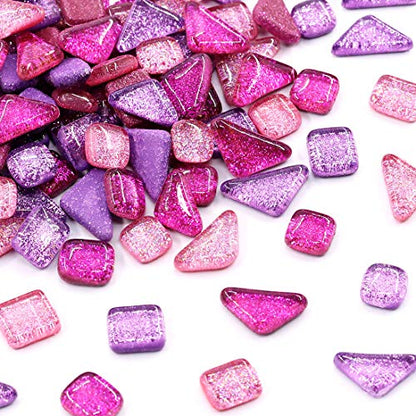 1 Pound Mixed Colors Shine Crystal Series Mosaic Tiles Assortment Kit