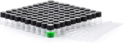 2ml Clear Small Glass Vials 100pcs with Screw Caps(100pcs)