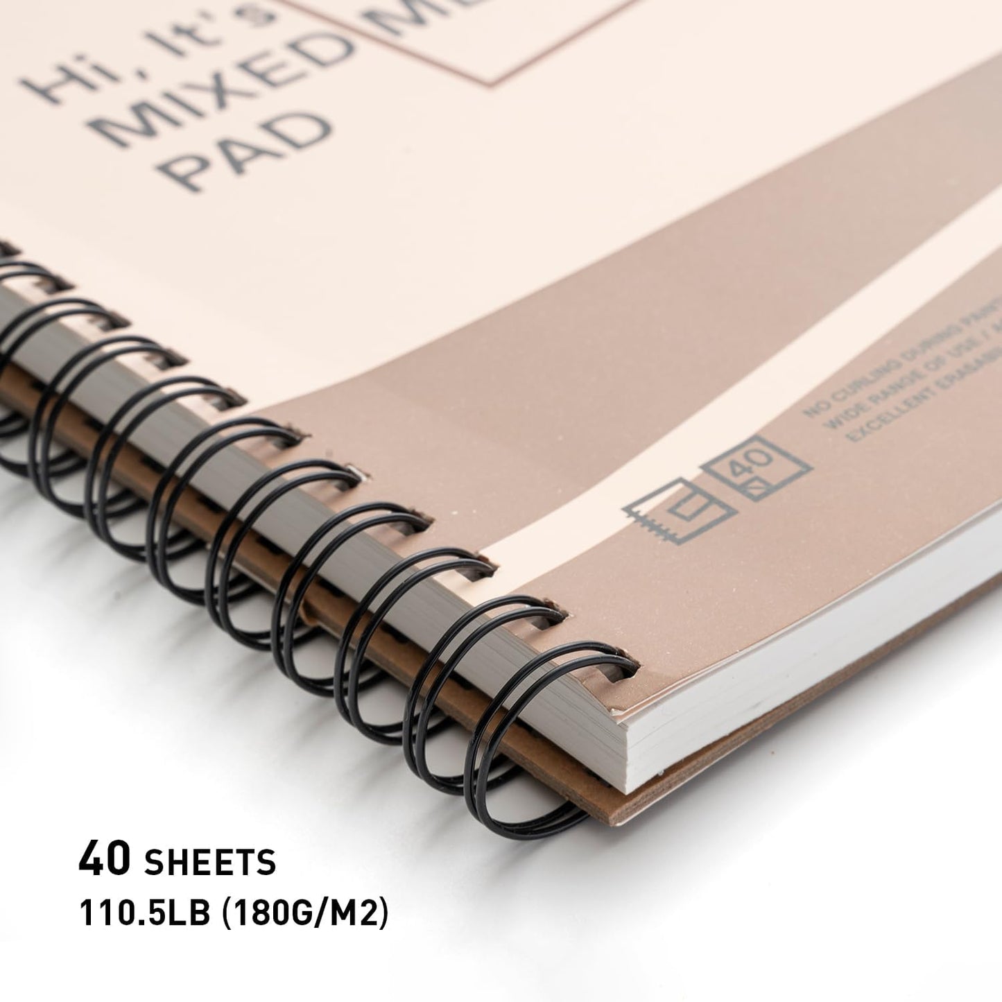 HIMI Mix Media Paper Pad 9X12''(180g/m²) 40 Sheets Mix Paper Pad, Side Wire Bound, Fine Texture, in Gouache Acrylic Art Pad for Sketching, Ink Sketch Book, Art Supplies Drawing Pad Gift (Pink) - Crafty Corner