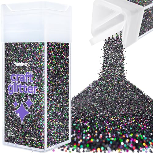 Craft Glitter Shaker Black Holographic 130g Fine (4.6 Ounce)