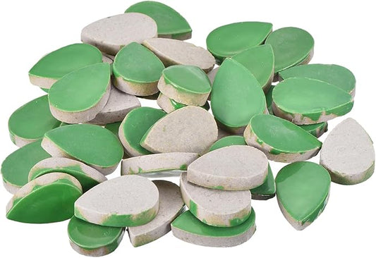 MECCANIXITY 200g Ceramic Mosaic Tiles for Crafts Bulk, Raindrop Green Ceramic Tiles for Mosaic Kits Garden Stepping Stone Cup Mat