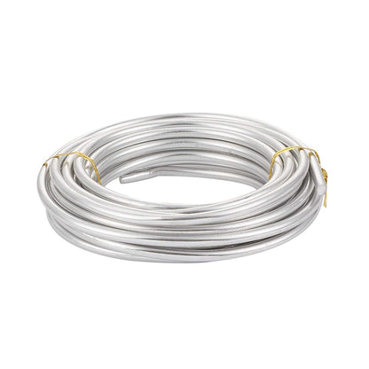 Fashewelry 22.96 Feet/Roll 6mm Thick Aluminum Wire Silver Bendable Metal Craft Wire for Beading Jewelry Craft Making