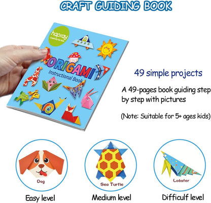 Origami Kit for Kids Ages 5-8 8-12, with Guiding Book, 98 Sheets Paper with 47 Patterns, DIY Art and Craft Projects, Beginners Children's Day Gift Boy Girl - Crafty Corner