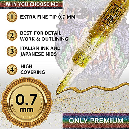 Acrylic Glitter Paint Marker Pens (12 Count)
