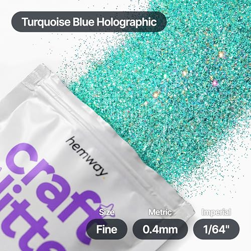 Craft Glitter Turquoise Blue Holographic 100g Fine Glitter (3.5 Ounce)
