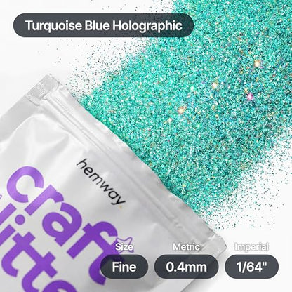 Craft Glitter Turquoise Blue Holographic 100g Fine Glitter (3.5 Ounce)