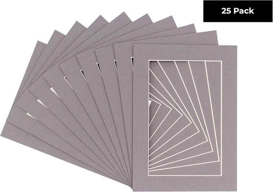 11x14 Mat for 8.5x11 Photo - Precut Charcoal Picture Matboard for Frames Measuring 11 x 14 Inches - Bevel Cut Matte to Display Art Measuring 8.5 x 11 Inches - Acid Free Pack of 25 MATS