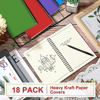 Spiral Notebook College Ruled Journals Notebooks Lined 8.3 x 5.5 Inch Note Books Bulk A5 Writing Notebooks Thick Paper Notebook for Office Business School Supplies