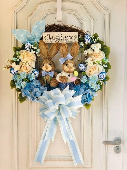 MEEDEE Blue and White Stripe Ribbon Wired Ribbon 2.5 Inch Light Blue Burlap Ribbon with Ivory Stripe Edge Wreath Supplies, Baby Shower Decorations, Crafts Bow Making (10 Yards) - Crafty Corner