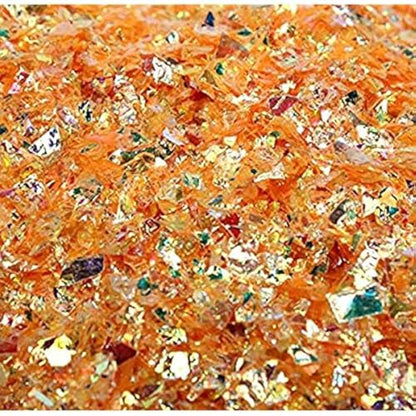 Golden Orange Iridescent Ice Flakes Glitter Flakes for Nail Art