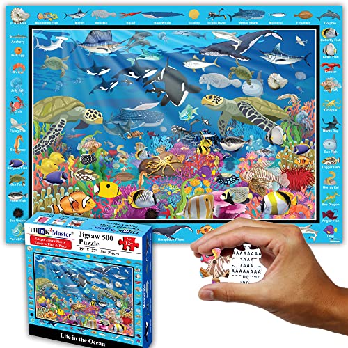 Colorful Ocean Life 500 Pieces with Large Pieces Jigsaw Puzzle for 13+
