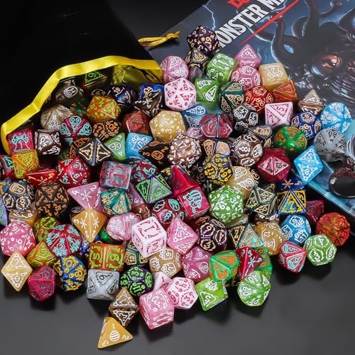 Holiday Theme Polyhedral Role Playing Dice with Pouch (182 Count)