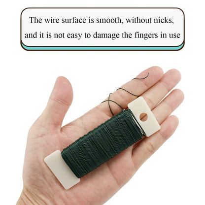 HAHIYO 26Gauge Green Flexible Metal Floral Wire - 3 Rolls Total 115 Yards (345 Feet) for Crafts, Christmas Wreaths, Tree & Flower Arrangement