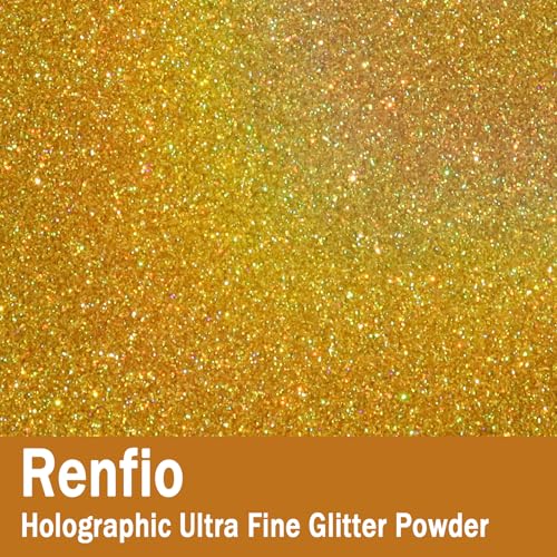 Holographic Ultra Fine Gold Glitter Powder Metallic Resin Glitter