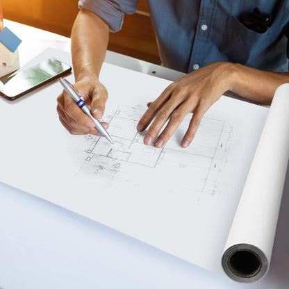 Ctosree 36" x 20 Yards 1000H Design Vellum Roll Architectural Vellum Paper White Translucent Drafting Paper Roll for Drawing Sketching Architecture Building