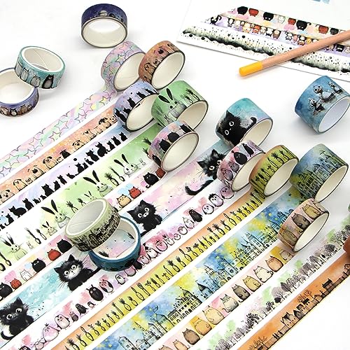 Kawaii Washi Tape Set 24 Rolls (24 Count)
