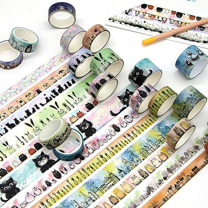 Kawaii Washi Tape Set 24 Rolls (24 Count)