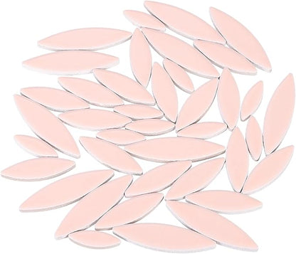 uxcell Ceramic Mosaic Tile, About 200g Teardrop Leaf Tile Mosaic Block for Handicrafts Artwork, Pink