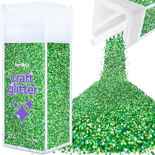 Craft Glitter Shaker Emerald Green Holographic 110g Fine (3.8 Ounce)