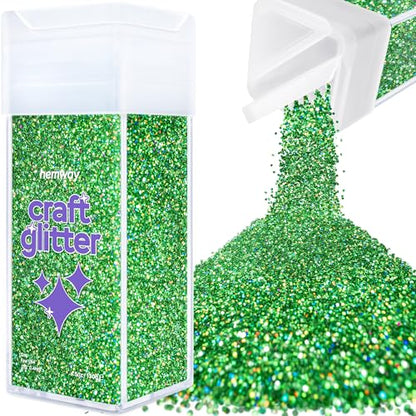 Craft Glitter Shaker Emerald Green Holographic 110g Fine (3.8 Ounce)