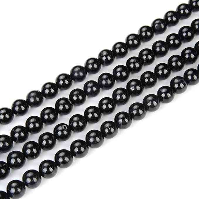 90pcs Adabele Natural Black Tourmaline Healing Gemstone 8mm Round Loose Beads Gem Stone Spacer for DIY Craft Jewelry Making GE12-8