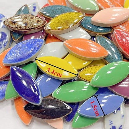 PINUO&KE 0.99 lb Mosaic Tiles for Crafts Bulk, Mosaic Ceramics Pieces for Garden Crafts Kits DIY Mosaic Art Decor