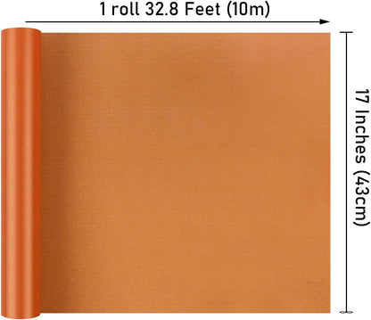 NESCCI Orange Matte Wrapping Paper,Solid Color Pearly-Lustre Paper,Gift Wrapping Paper,Perfect for Wedding,Valentine's Day,Birthday, Christmas,Baby Shower,DIY Bouquet (17 Inches X 32.8 Feet)