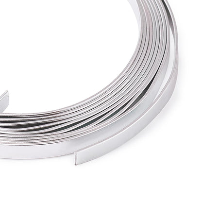 Fashewelry 5mm Aluminum Flat Bendable Craft Wire Silver 32.8Ft Nose Wire for Christmas Tree Decoration Face Masks Sculpture Resin Bezel Frame Jewelry Ring Making Wrapping Plant Bonsai