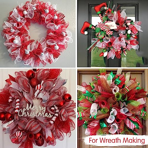 2 Rolls 10 Inch Red Decorative Mesh Ribbbon Rolls (60 Foot)