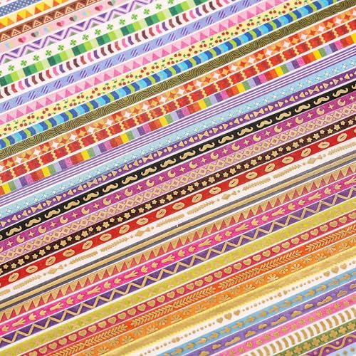 50 Rolls Skinny Washi Tape Set 3mm Wide (50 Count)