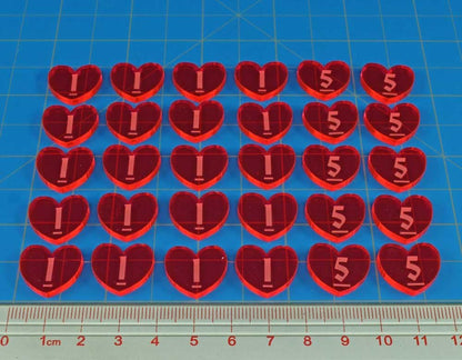 LITKO Dungeon Wound Tokens, Fluorescent Pink (30)