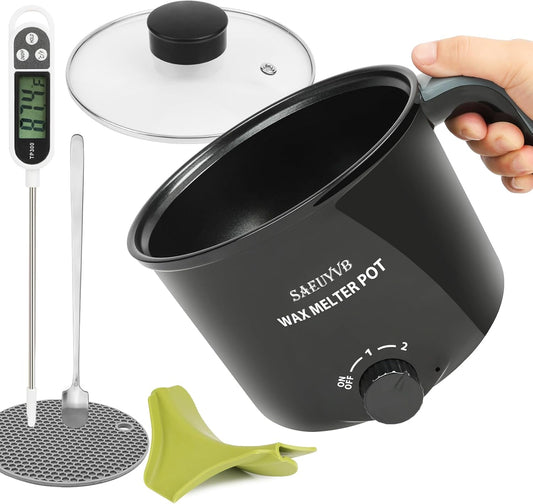 SAEUYVB Candle Making Kit with Wax Melter,Candle Making Supplies,Electric Wax Melter for Adults Beginners with Silicone Nozzle,Thermometer,Stirring Spoon, Silicone Pad,Instructions - Crafty Corner