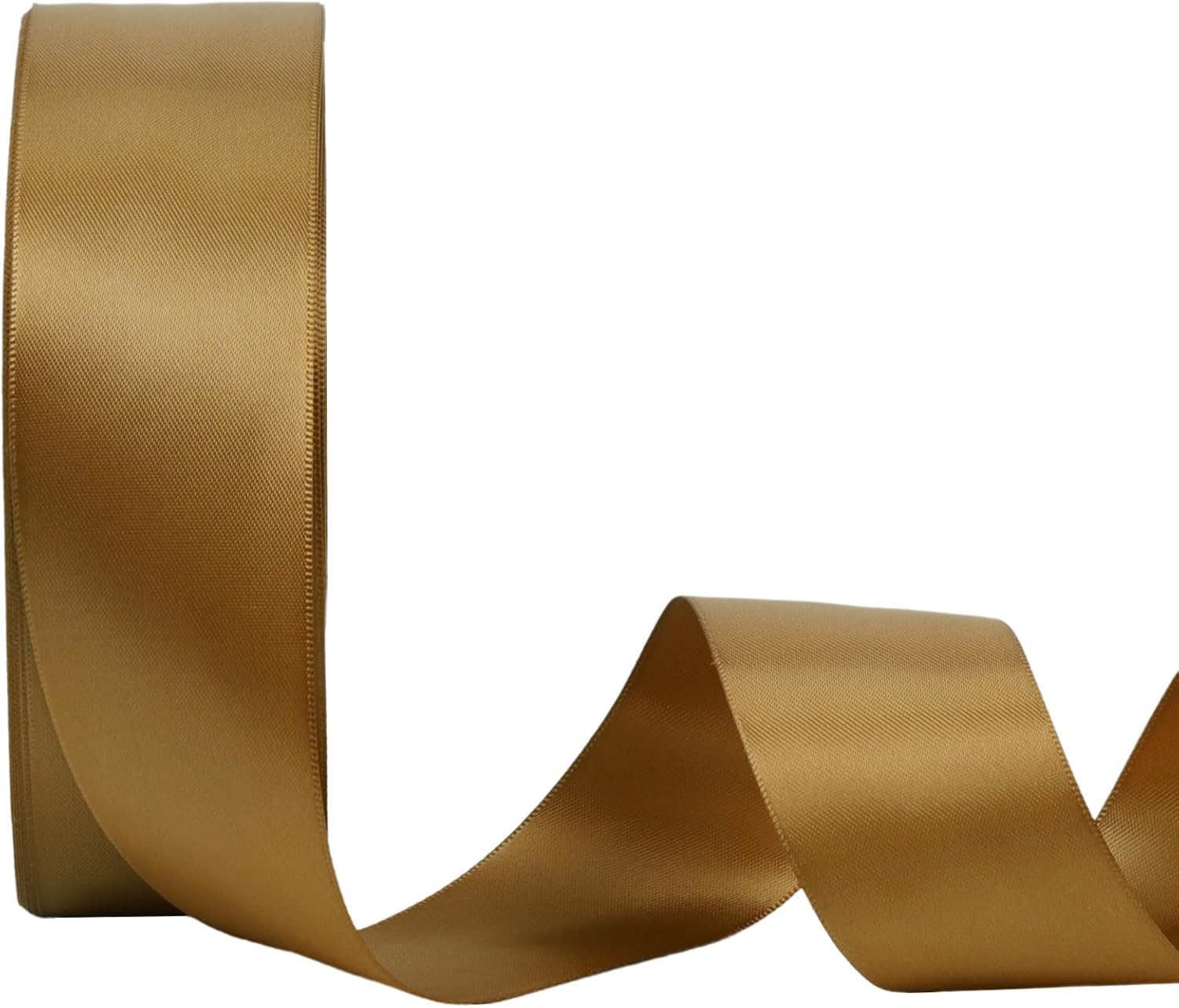 LaRibbons 1 1/2 Inch 50 Yard Double Faced Satin Ribbon,Pale Gold Satin Craft Fabric Ribbon for Gift Wrapping Floral Bouquets Wedding Party Decoration - Crafty Corner