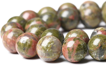 90pcs 4mm Natural Unakite Gemstone Beads Round Loose Beads for Jewelry Making DIY Bracelet Necklace (Unakite, 4mm)