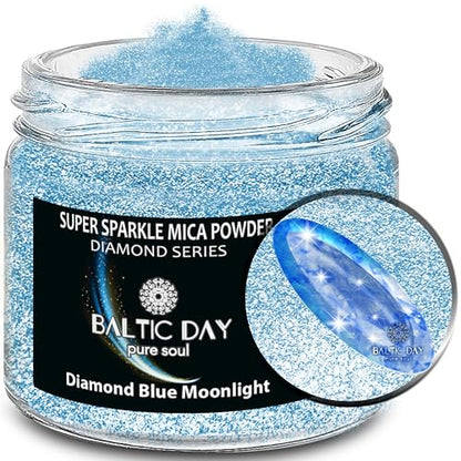 Sparkle Mica Powder [ Diamond Blue Moonlight ] (2 Ounce)