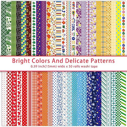 50 Rolls Washi Tape Set (50 Count)