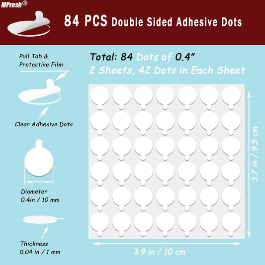 Strong Adhesive Dots Double Sided, Clear Museum Putty, Sticky Tack Glue Removable Mounting Putty for Wall Hanging, Crafts, Balloons, Poster, Museum, Decorations