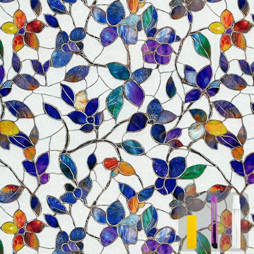 Window Privacy Film Stained Glass Window Film Frosted Window Film Window clings Non (13.7 Sq Ft)