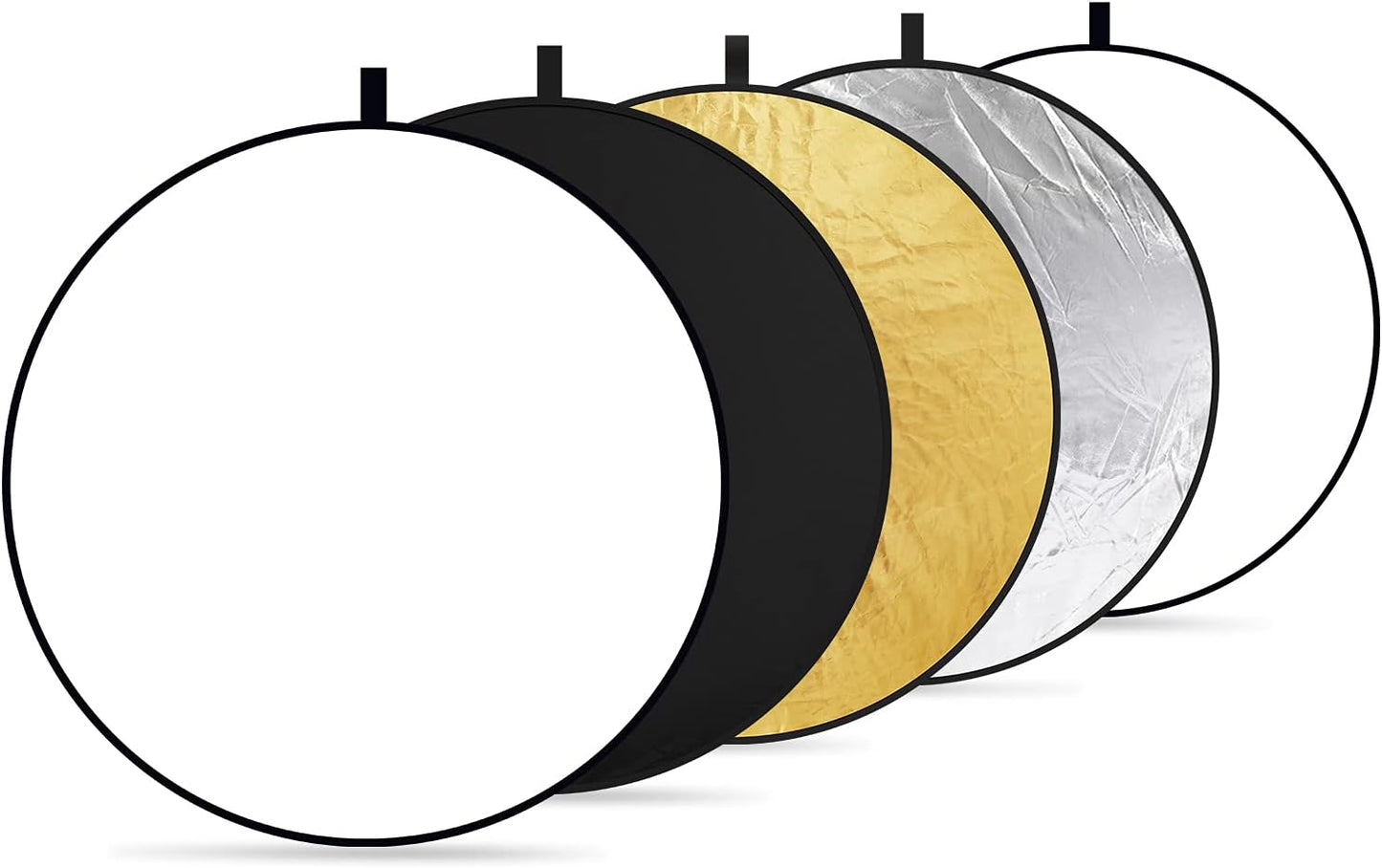 NEEWER 43 Inch/110 Centimeter Light Reflector Diffuser 5 in 1 Collapsible Multi Disc with Bag - Translucent, Silver, Gold, White, and Black for Studio Photography Lighting Outdoor