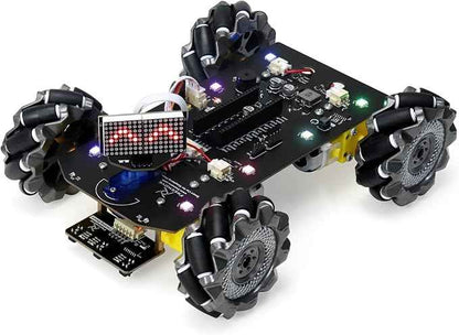Freenove Mecanum Wheel Car Kit for Raspberry Pi Pico (Not Included) (Compatible with Arduino IDE), Dot Matrix Expressions, Obstacle Avoidance, Line Tracking, Light Tracing, Colorful Light, App