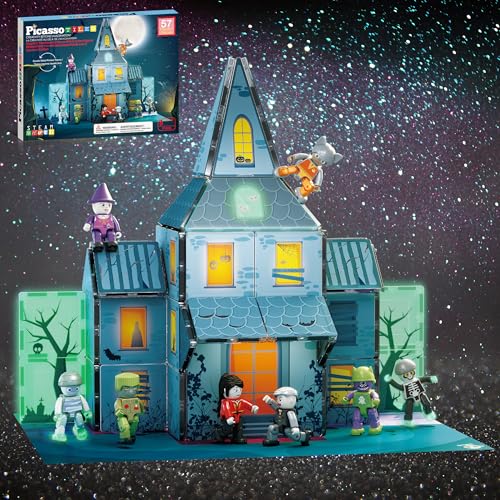 57 PCS Magnetic Tiles Halloween Haunted House STEM Set Ages 3+