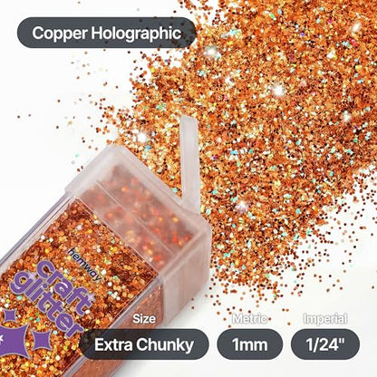 Craft Glitter Shaker Copper Holographic 110g Extra Chunky (4.5 Ounce)