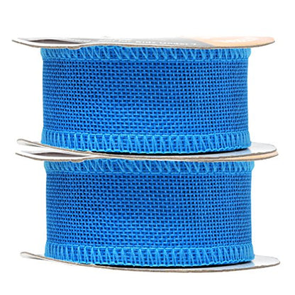 1 1 2 Inch Wide Sky Blue Burlap Ribbon for Crafts (120 Feet)