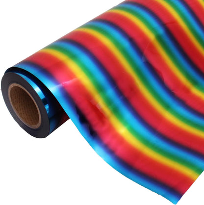 Threadart Rainbow Metallic Foil Heat Transfer Vinyl Film HTV | Custom Cut Roll 20" Wide by The Yard | Compatible with Venture Explore and Maker, Silhouette Cameo, & Large Format Cutters