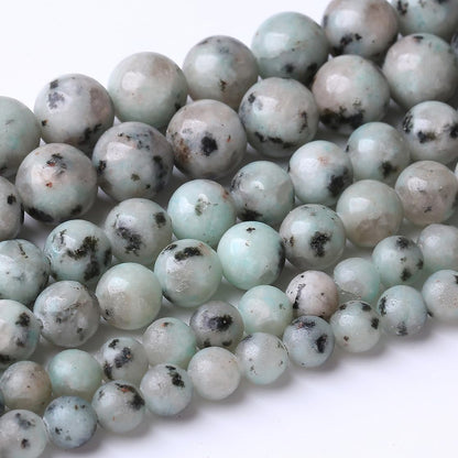 32PCS 12MM Mint Sesame Jasper Stone Beads Energy Healing Beads for DIY Jewelry Bracelet Necklace Making for Jewelry Making 15Inch