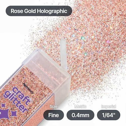 Craft Glitter Shaker Rose Gold Holographic 130g Fine (3.8 Ounce)