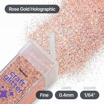 Craft Glitter Shaker Rose Gold Holographic 130g Fine (3.8 Ounce)