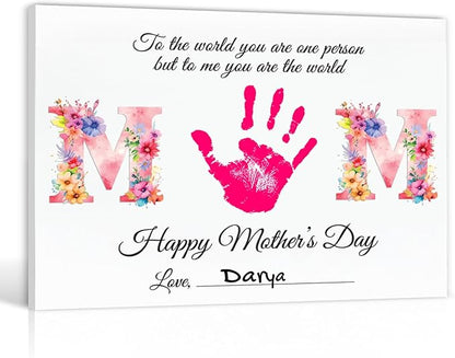 Mothers Day Crafts For Kids, Toddlers - First Mothers Day Gifts For Mom From Kids Arts And Crafts - Hand Frint Craft & Art Activity - DIY Handprint Gifts For Grandparents, Mom From Kid, Son, Daughter