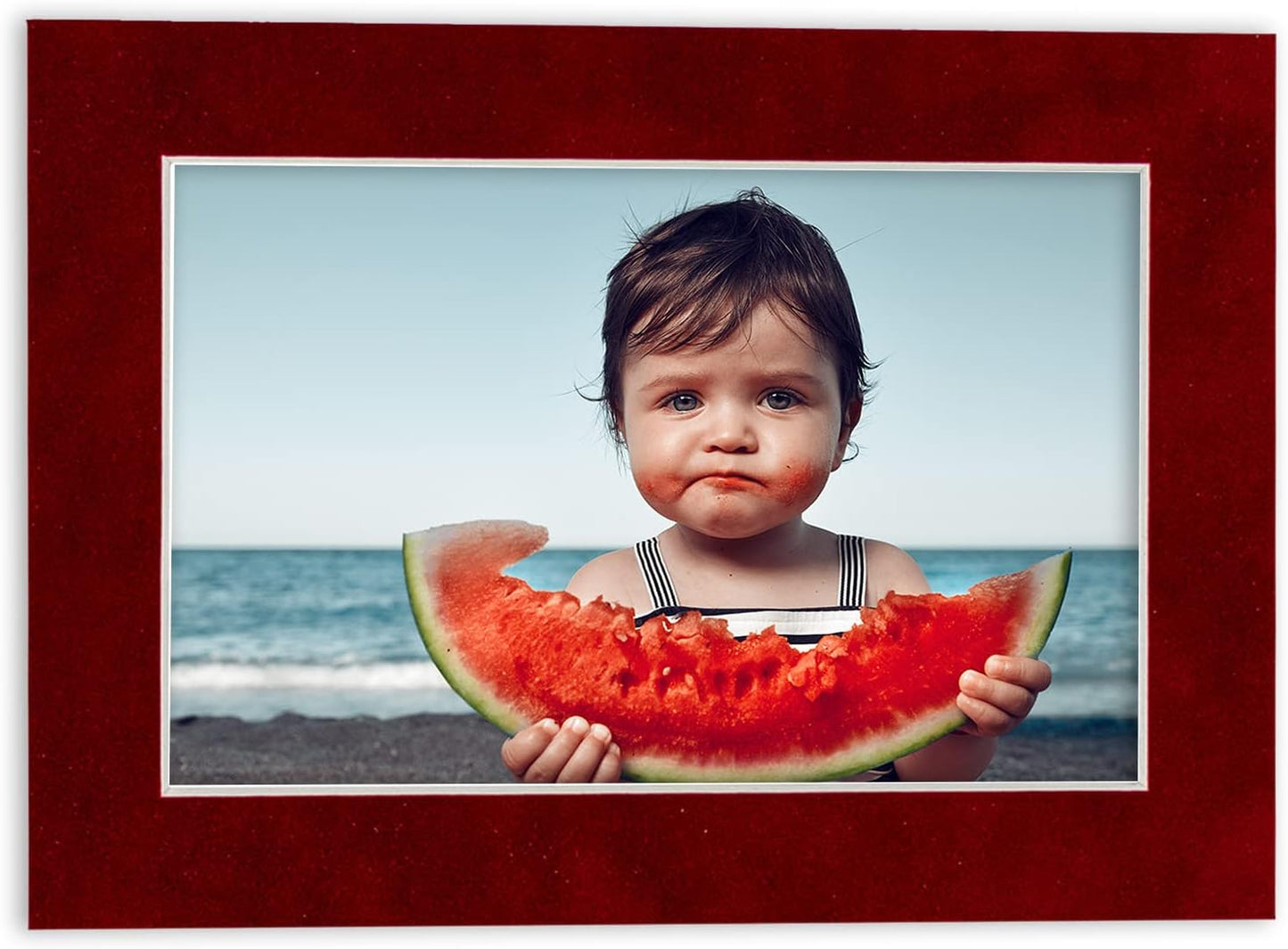 Pack of 25 Acid Free 11x14 Mats Bevel Cut for 8.5x11 Photos - Bright Red Suede Precut Matboards For Pictures, Photos, Framing - 4-ply Thickness